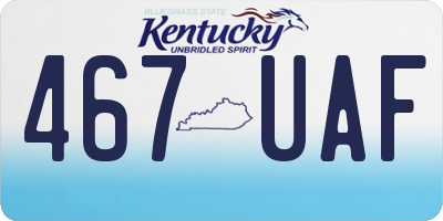 KY license plate 467UAF