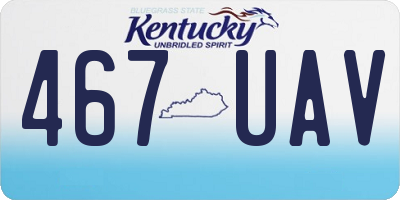 KY license plate 467UAV