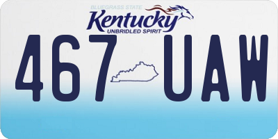 KY license plate 467UAW