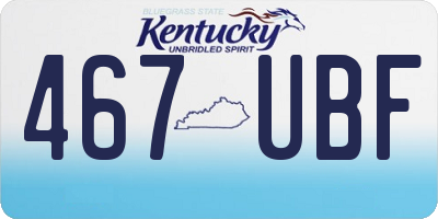 KY license plate 467UBF