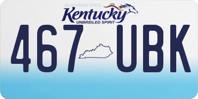 KY license plate 467UBK
