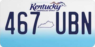KY license plate 467UBN