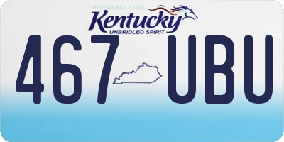 KY license plate 467UBU