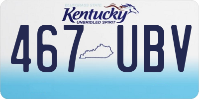 KY license plate 467UBV