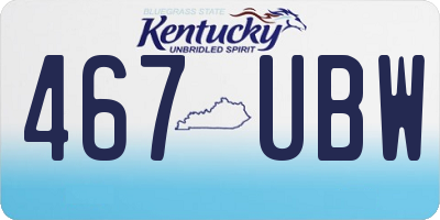 KY license plate 467UBW