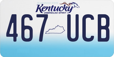 KY license plate 467UCB