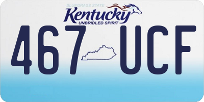 KY license plate 467UCF