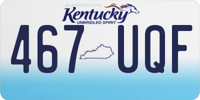 KY license plate 467UQF