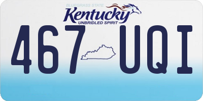 KY license plate 467UQI