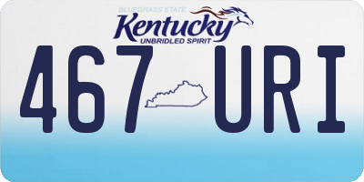 KY license plate 467URI