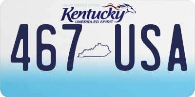 KY license plate 467USA