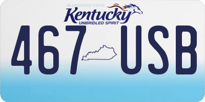 KY license plate 467USB