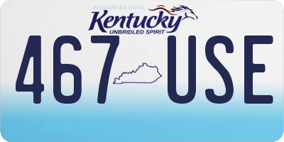 KY license plate 467USE