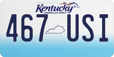 KY license plate 467USI