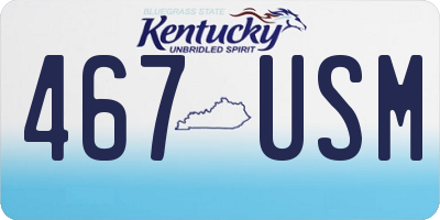 KY license plate 467USM