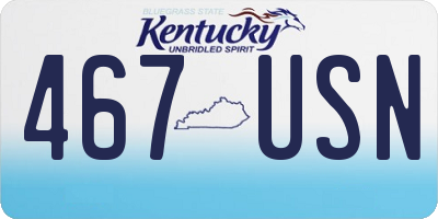KY license plate 467USN
