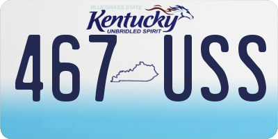 KY license plate 467USS