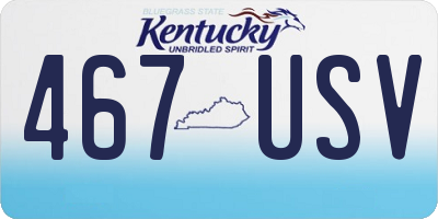 KY license plate 467USV