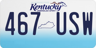 KY license plate 467USW