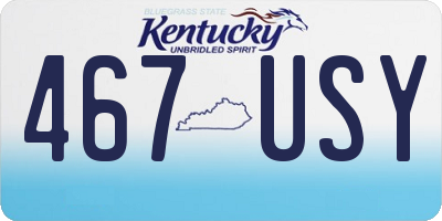 KY license plate 467USY