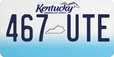 KY license plate 467UTE
