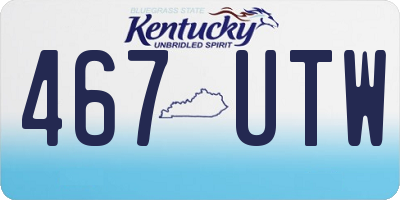KY license plate 467UTW