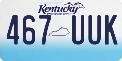 KY license plate 467UUK