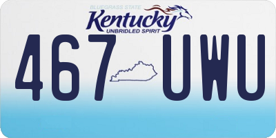 KY license plate 467UWU