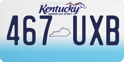 KY license plate 467UXB
