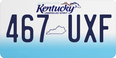 KY license plate 467UXF