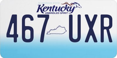 KY license plate 467UXR
