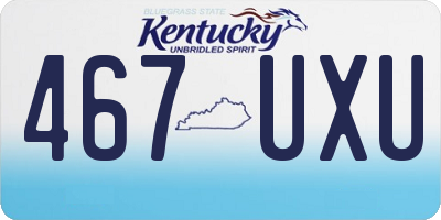 KY license plate 467UXU