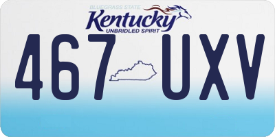 KY license plate 467UXV