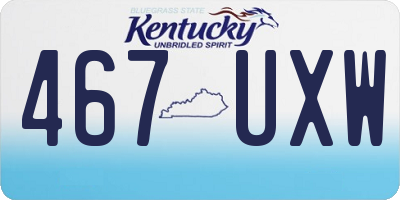 KY license plate 467UXW