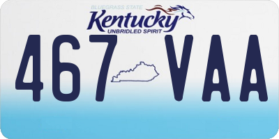 KY license plate 467VAA