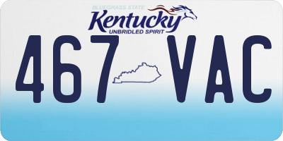 KY license plate 467VAC