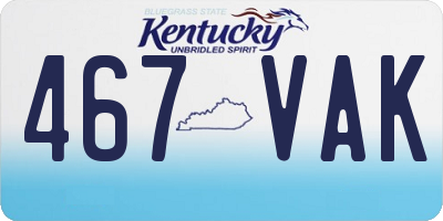 KY license plate 467VAK