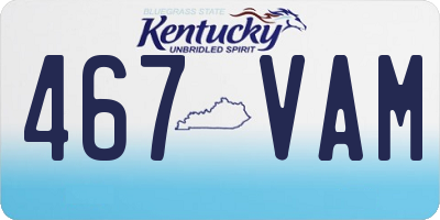KY license plate 467VAM