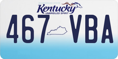 KY license plate 467VBA
