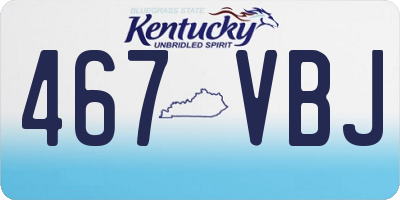 KY license plate 467VBJ