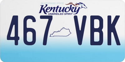 KY license plate 467VBK
