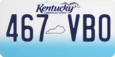 KY license plate 467VBO