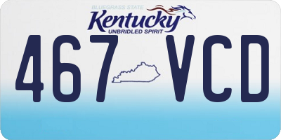 KY license plate 467VCD