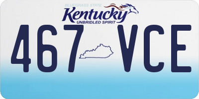 KY license plate 467VCE