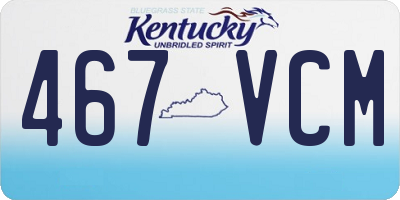 KY license plate 467VCM
