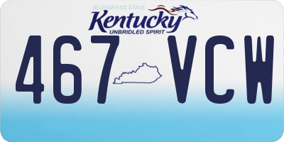 KY license plate 467VCW