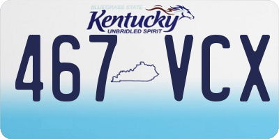 KY license plate 467VCX