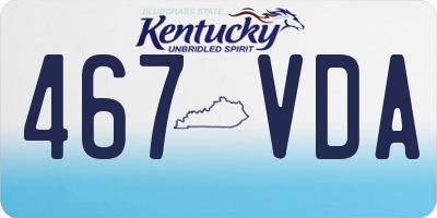 KY license plate 467VDA