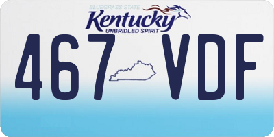 KY license plate 467VDF