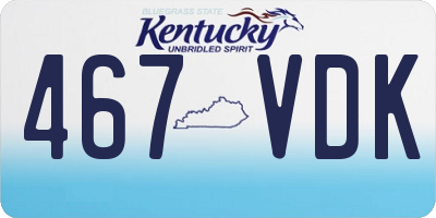 KY license plate 467VDK